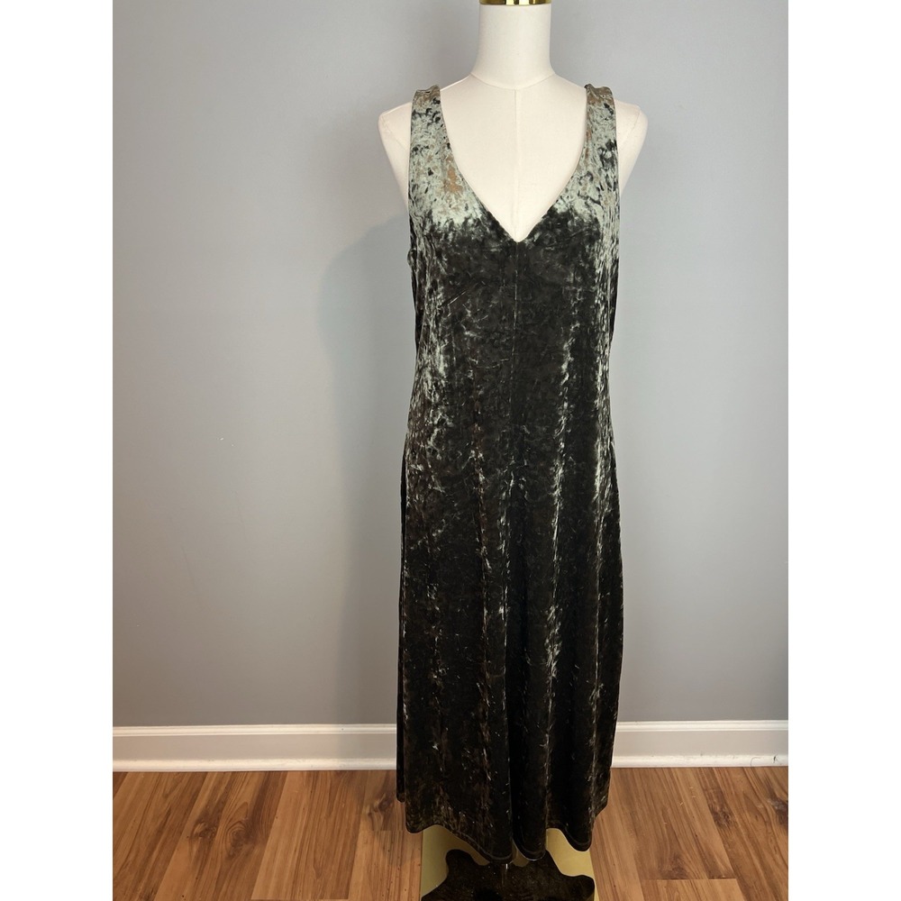 Zarr Collection Green VelvetDress Womens Size 10 Deep V-Neck Fairy Grunge Unworn